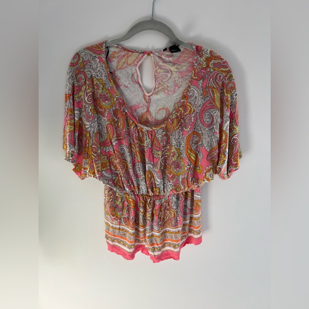 H&M Paisley Boho Top Size Small